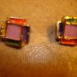 Set of 2 art deco style metal buttons.