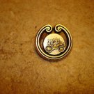 Metalized plastic button with antique carrige.