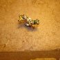 Gold metal pin back pin cheetah with tiny rhinestones.