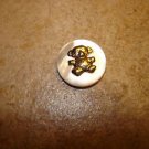 Mother of pearl button with toy teddy bear. Mother of pearl button with toy teddy bear.