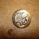 Old silver metal button with elephant. Old silver metal button with elephant.