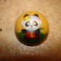 Dome shape metal button with panda bear.