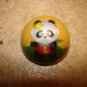 Dome shape metal button with panda bear.