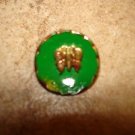Antique picture button with butterfly.