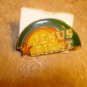 All metal pinback pin Jesus First with rainbow & star.