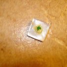 Square Mother of pearl button with 3 leafs cloves.