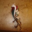 Vintage Cloisonné gold metal parakeet bird brooch pin Vintage Cloisonné gold metal parakeet bird brooch pin