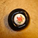 Large plastic button with embeded porcelain piece with rose. Large plastic button with embeded porcelain piece with rose.