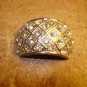 Gorgeous oblong shape silver metal button with shiny rhinestones.