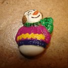 Christmas button with colorful snowman. Christmas button with colorful snowman.