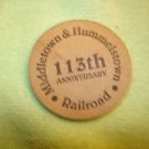 113th Anniversary Middletown & Hummelstown Railroads paper mache button.