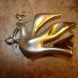 Unique dove shape metal brooche pin.