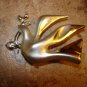 Unique dove shape metal brooche pin.