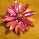 Gorgoeus large metal glass rhinestones button.