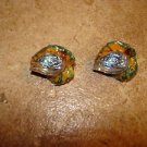 Lot of 2 autom leafs plastic and glass buttons.