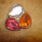 Large metal button with tier shape nicely faceted glass stones. Large metal button with tier shape nicely faceted glass stones.