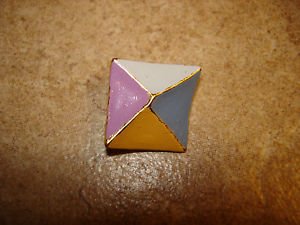 Art deco painted metal button.