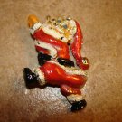 Colorful pewter Christmas Santa brooche pin. Colorful pewter Christmas Santa brooche pin.