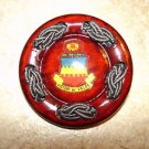 Extra large brown plastic button Victory by valor. Extra large brown plastic button Victory by valor.