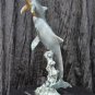 Bronze Sculptor 1950s ''The Dolphin & Her Calve'' Incredible Patina Stunning Out Of Sea Motion