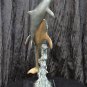 Bronze Sculptor 1950s ''The Dolphin & Her Calve'' Incredible Patina Stunning Out Of Sea Motion
