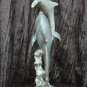 Bronze Sculptor 1950s ''The Dolphin & Her Calve'' Incredible Patina Stunning Out Of Sea Motion