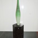 HANDMADE BLOWN GLASS VASE 1970s VENETIAN MURANO ARTISAN GREEN MULTISHADE 31'' X 15''