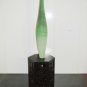 HANDMADE BLOWN GLASS VASE 1970s VENETIAN MURANO ARTISAN GREEN MULTISHADE 31'' X 15''