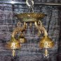ARCHITECTURAL SALVAGE 1950s HIGHLY RARE FINDS CEILING FACEDOWN CHANDELIER 4ARMS BRASS 15x15x10