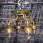 ARCHITECTURAL SALVAGE 1950s HIGHLY RARE FINDS CEILING FACEDOWN CHANDELIER 4ARMS BRASS 15x15x10