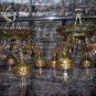 ARCHITECTURAL SALVAGE 1950s HIGHLY RARE FINDS CEILING FACEDOWN CHANDELIER 4ARMS BRASS 15x15x10