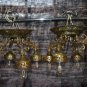 ARCHITECTURAL SALVAGE 1950s HIGHLY RARE FINDS CEILING FACEDOWN CHANDELIER 4ARMS BRASS 15x15x10