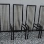 MADE IN ITALY MID CENTURY MODERN 1960s 6 METAL DINING CHAIRS BLACK/BRONZE REFURBISHED DOWN TO SCREWS