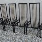 MADE IN ITALY MID CENTURY MODERN 1960s 6 METAL DINING CHAIRS BLACK/BRONZE REFURBISHED DOWN TO SCREWS