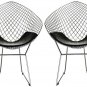 MODERN STYLE PAIR OF STAINLESS STEEL MESH SHELL CLUB CHAIRS MINIMAL UPHOLSTERY