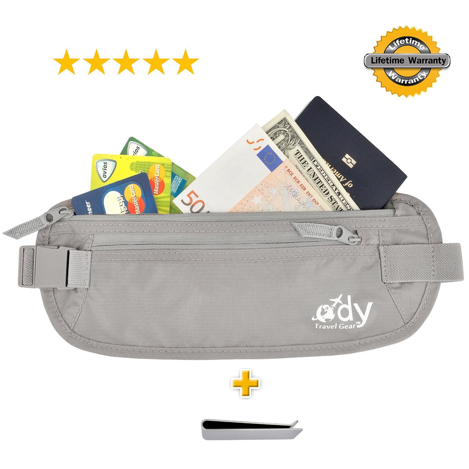 BEST TRAVEL MONEY BELT Passport Holder, Secure Waist Pouch