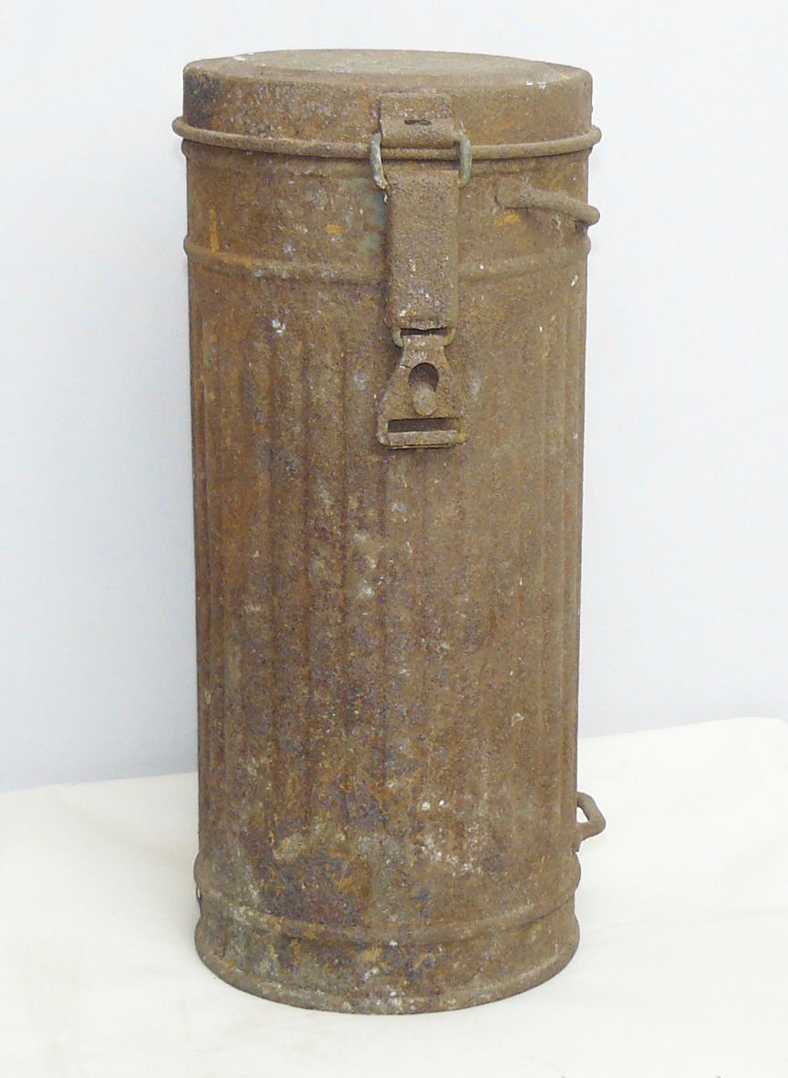 WWII German Army Gas Mask Container Box Canister Wermacht WW2 Stamp 1938