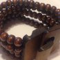 New wooden beaded stretch bracelet with wooden clasp