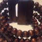 New wooden beaded stretch bracelet with wooden clasp