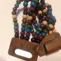 New wooden colorful beaded stretch bracelet with wooden clasp