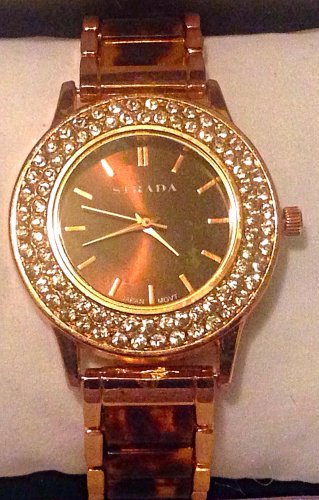 Genuine STRADA leopard Rhinestone Wrist Watch NEW
