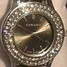 Genuine STRADA Black Rhinestone Wrist Watch NEW