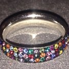 Beautiful 925 multi gemstone sterling silver ring Size 8
