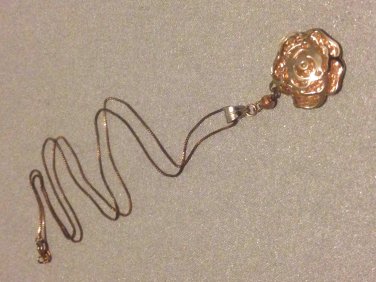Beautiful 925 sterling silver "3D flower bronze tone" necklace!
