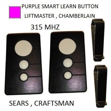 Sears 2PACK 139.53753 one button Garage Door Opener remote purple learn button