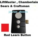 LiftMaster Craftsman Garage Door Opener Visor Remote Part For Red Learn Button