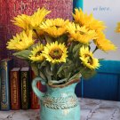 Artificial Elegant Sunflower Bridal Wedding Bouquet Latex Silk Flower Bouquets 6pcs