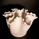 Vintage unique milk glass vase