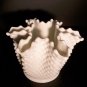 Vintage unique milk glass vase