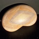 Carved wooden african soap stone trinket box